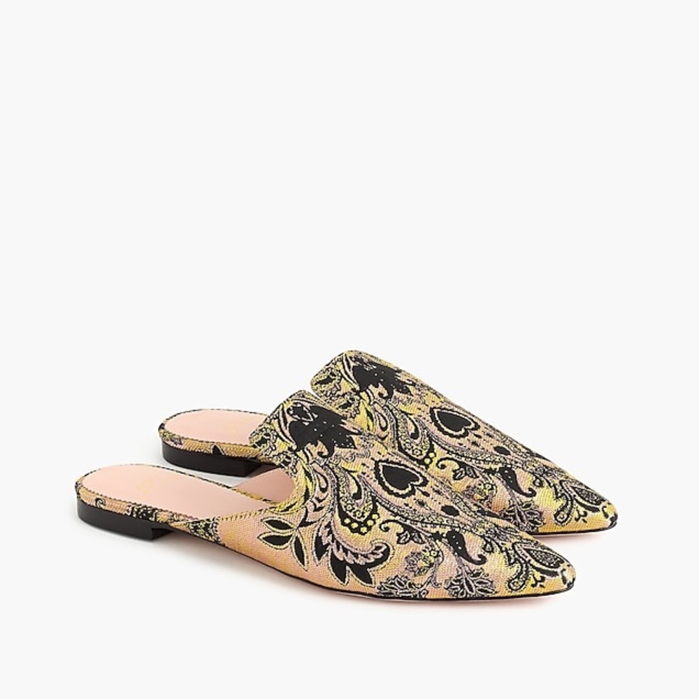 Jcrew marigold brocade slides